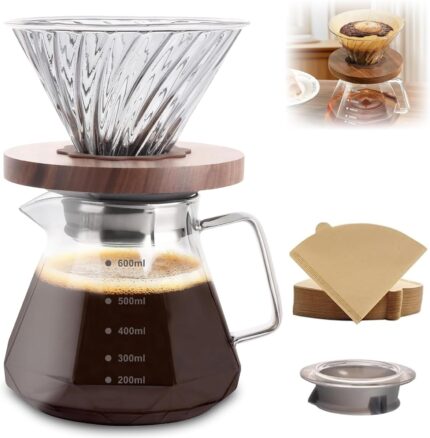 600ml Pour Over Coffee Maker w…