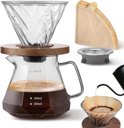 Pour Over Coffee Maker, 600ml/…