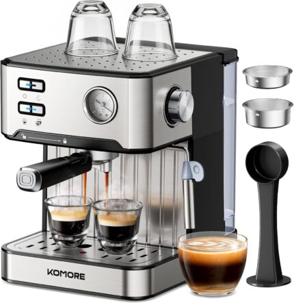 Espresso Machine, 20 Bar, 1.6L…