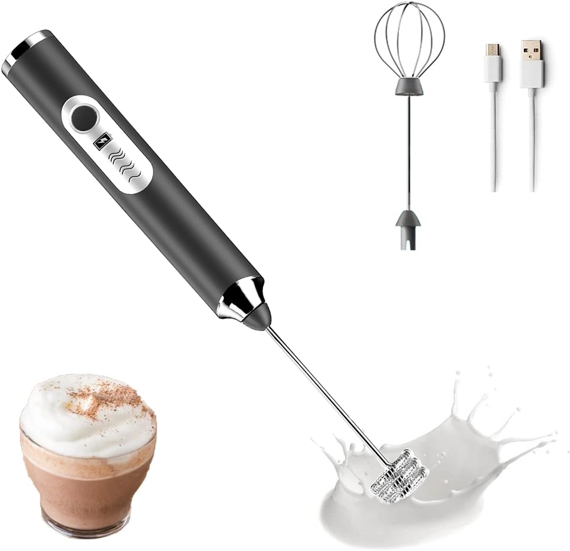 Milk Frother Coffee USB Rechar… Milk Frother Coffee USB Rechar…
