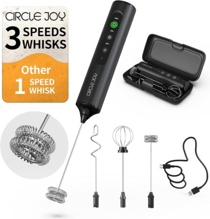 CIRCLE JOY Milk Frother with 3…